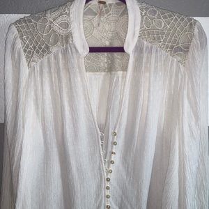 White flowy Free People top